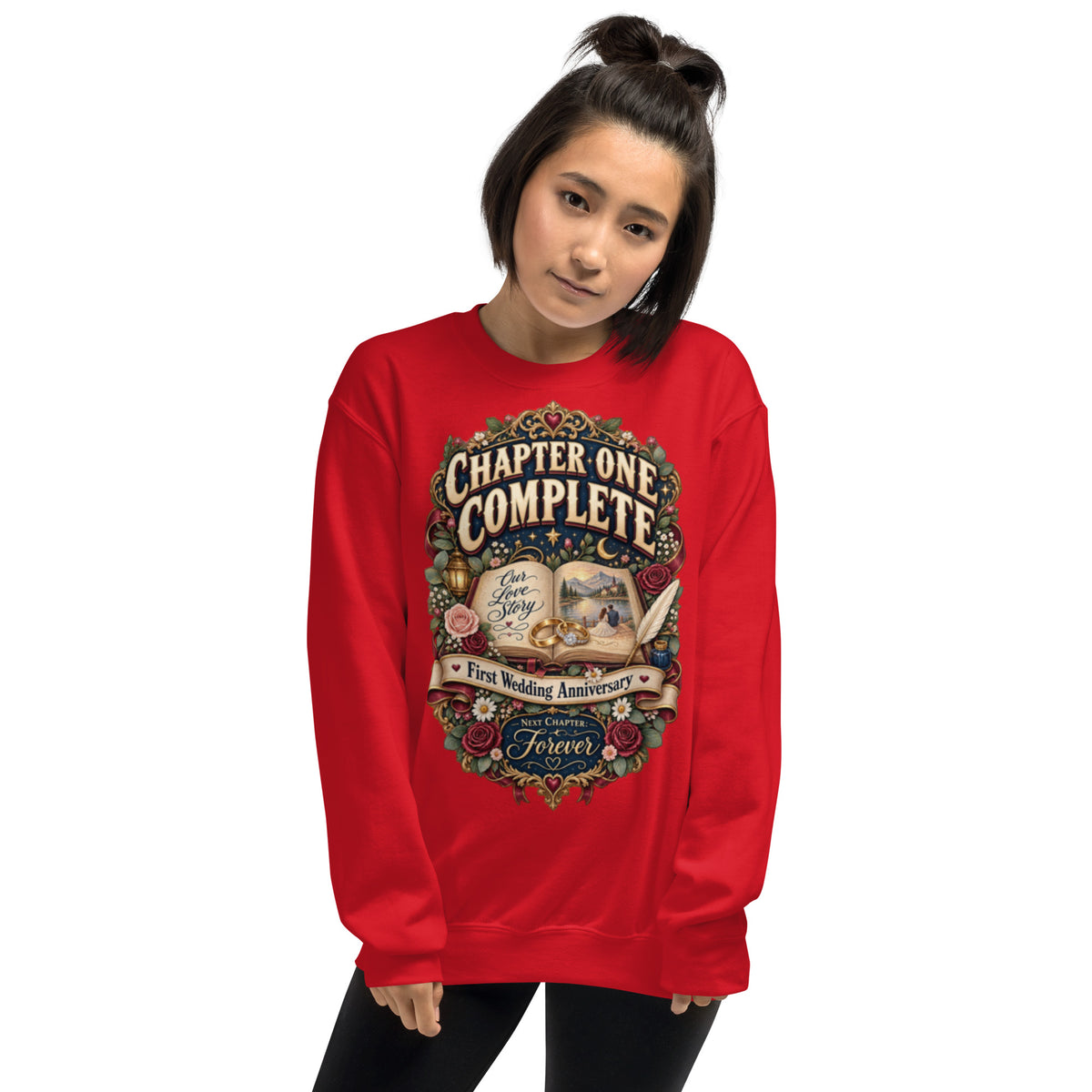 Chapter One Complete First Anniversary sweatshirt in Red, front