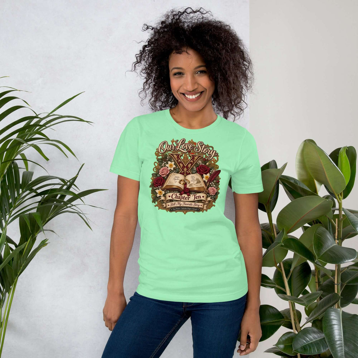 10th anniversary t-shirt featuring vintage design celebrating decade of love, perfect for anniversary gifts.